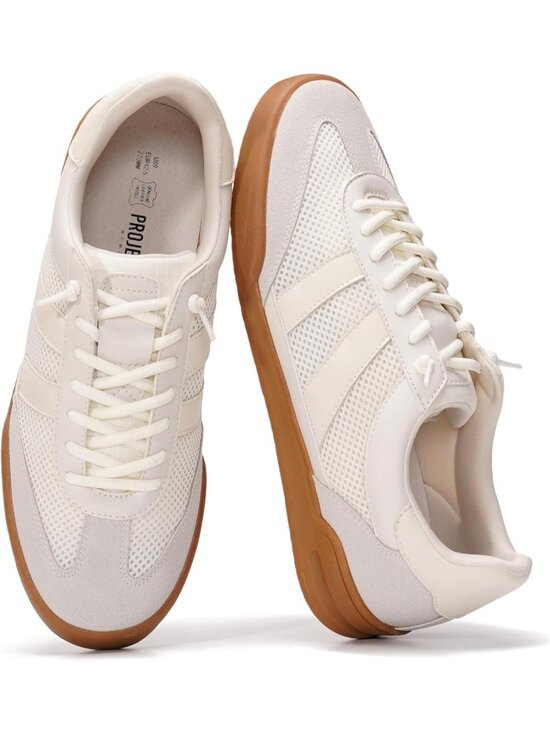 Other - Men's White Leather Casual Memory Foam Insole Non Slip Trendy Stylish Sneakers